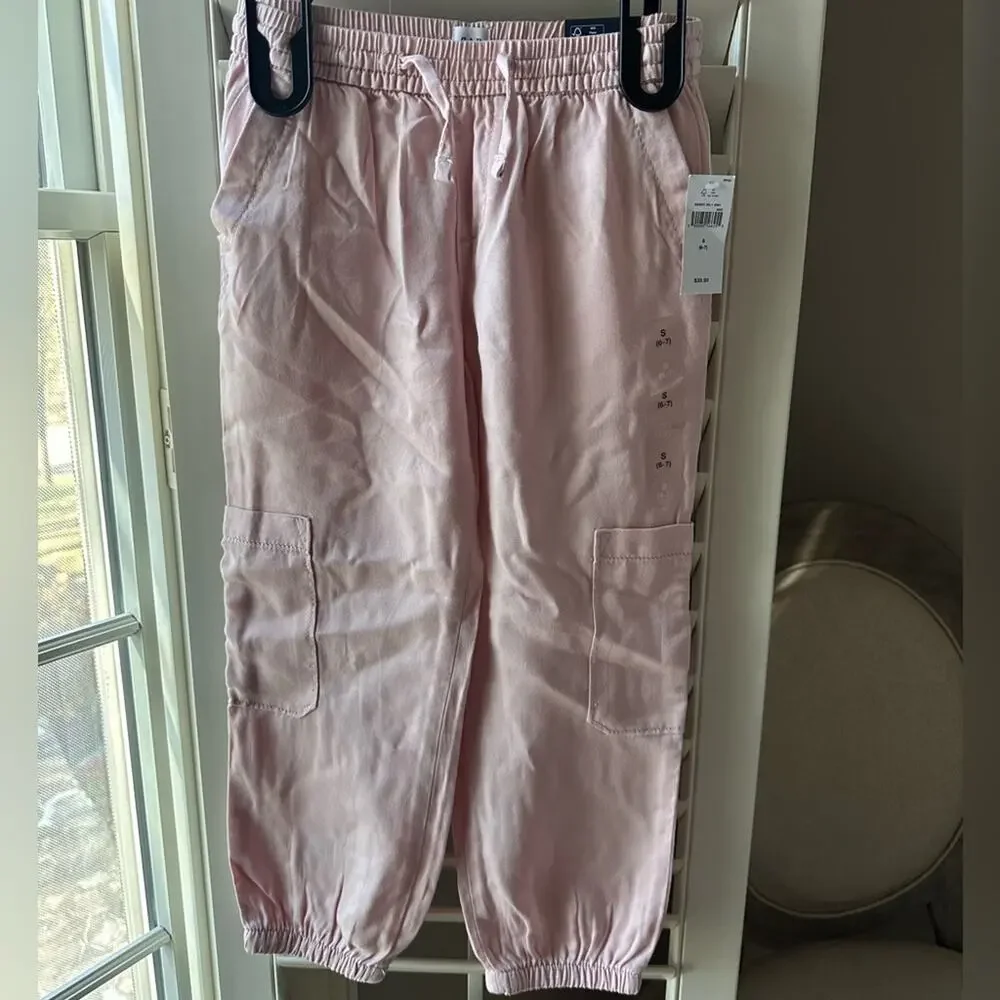 Gap Kids Pull-On Cargo Joggers pink New Size S 6-7